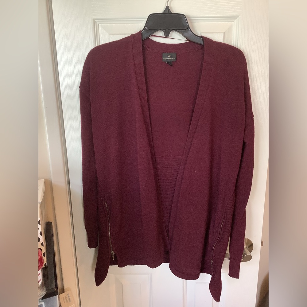 Women's Burgundy Cardigan Sweater